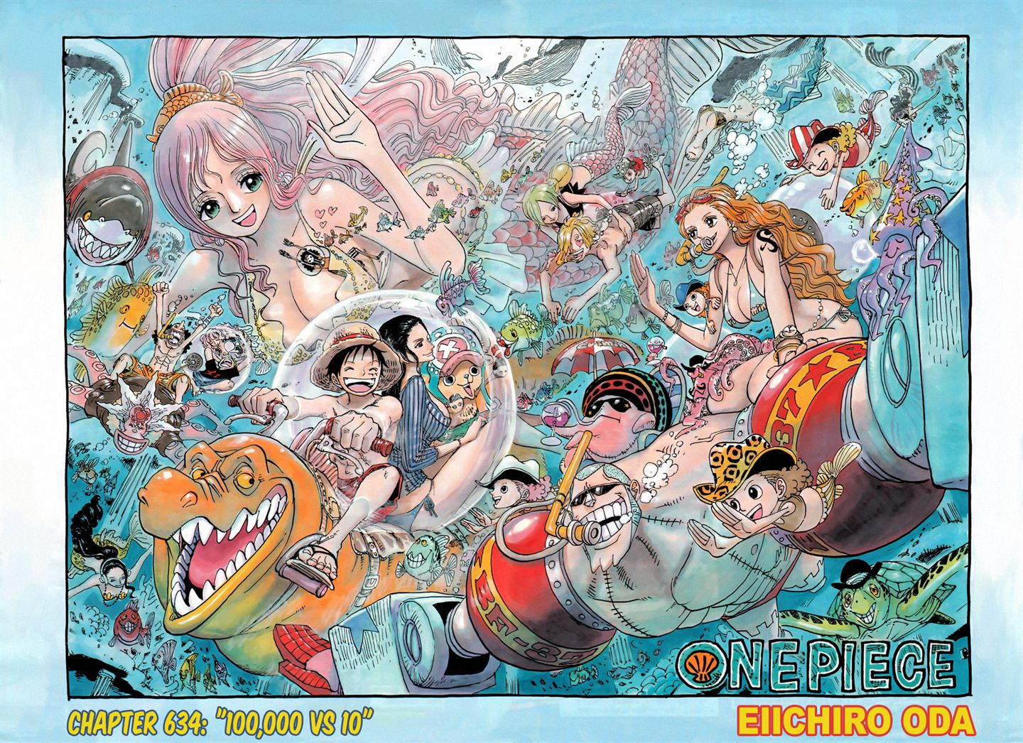 One Piece Chapter 634  Colour Spread  quot;100,00 vs 10quot;