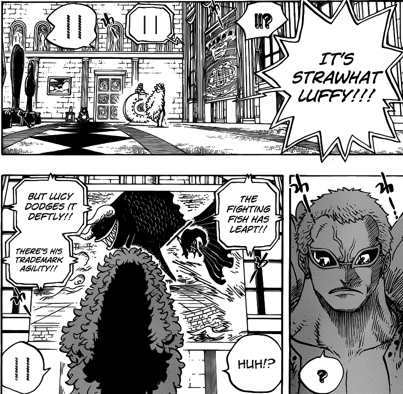 One Piece chapter 736 - Doflamingo shocked