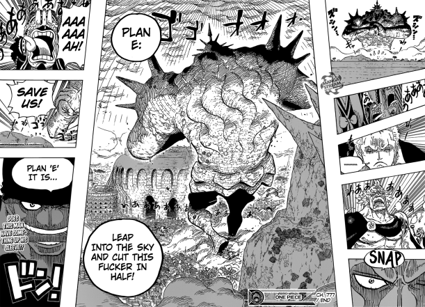 One Piece chapter 777 - Zoro aims at Pica