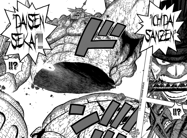 One Piece chapter 778 - Zoro slices Pica's stone body in half