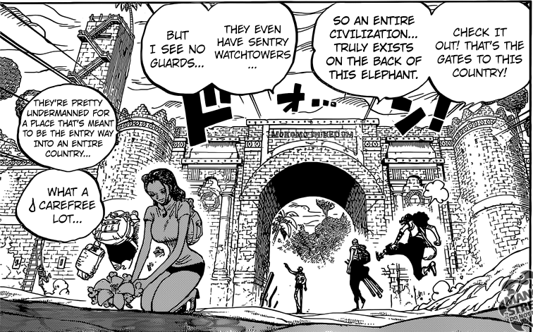 One Piece chapter 804 - Robin leaving flowers at Ryuunosuke's 