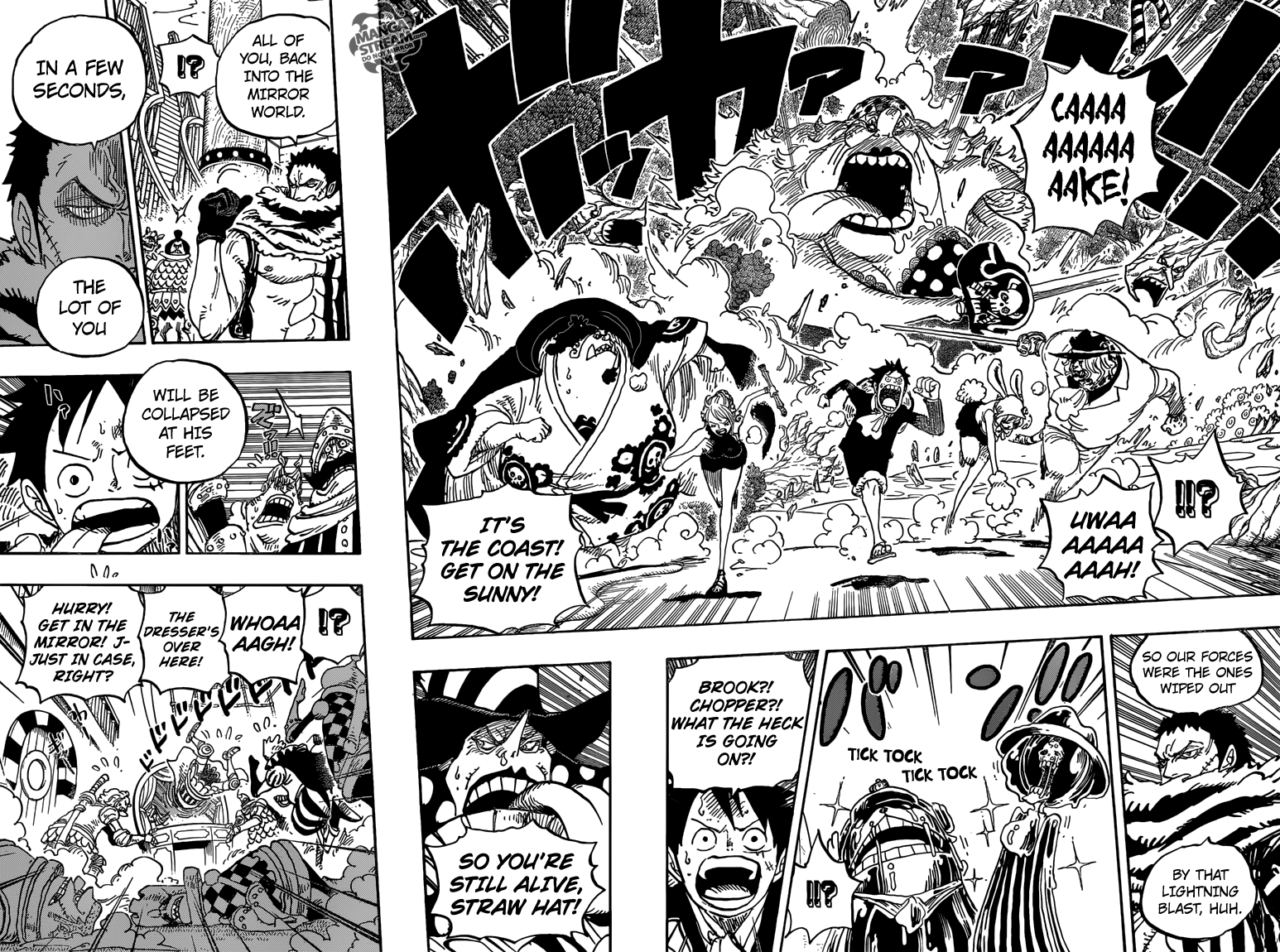 One Piece Chapter 877 The Straw Hat Pirates Flee From Big Mom 12dimension