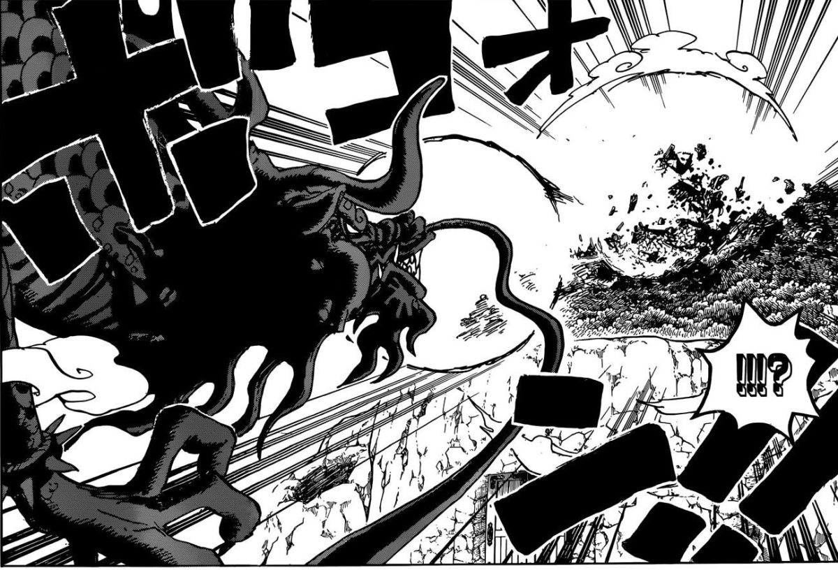 One Piece chapter 922 - Kaido destroys the ruins of Oden Castle