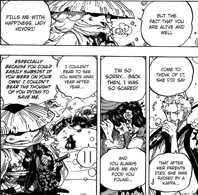 One Piece chapter 952 - Hiyori and Kawamatsu