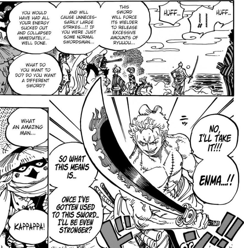 One Piece chapter 955 - Zoro wields Enma