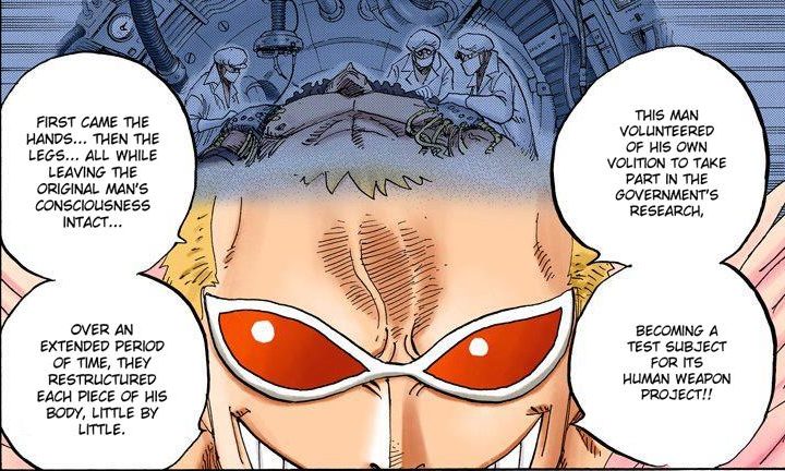 One Piece chapter 560 - Doflamingo is aware of the experiments done on Kuma