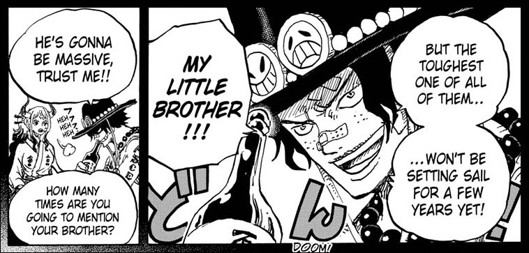 One Piece chapter 999 - Ace tell Yamato the story about his little brother, Luffy