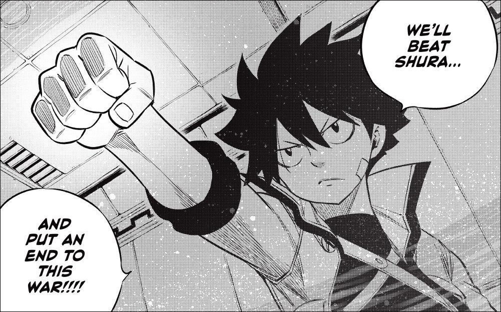 Edens Zero chapter 140 - Shiki resolves to beat Shura and end the war