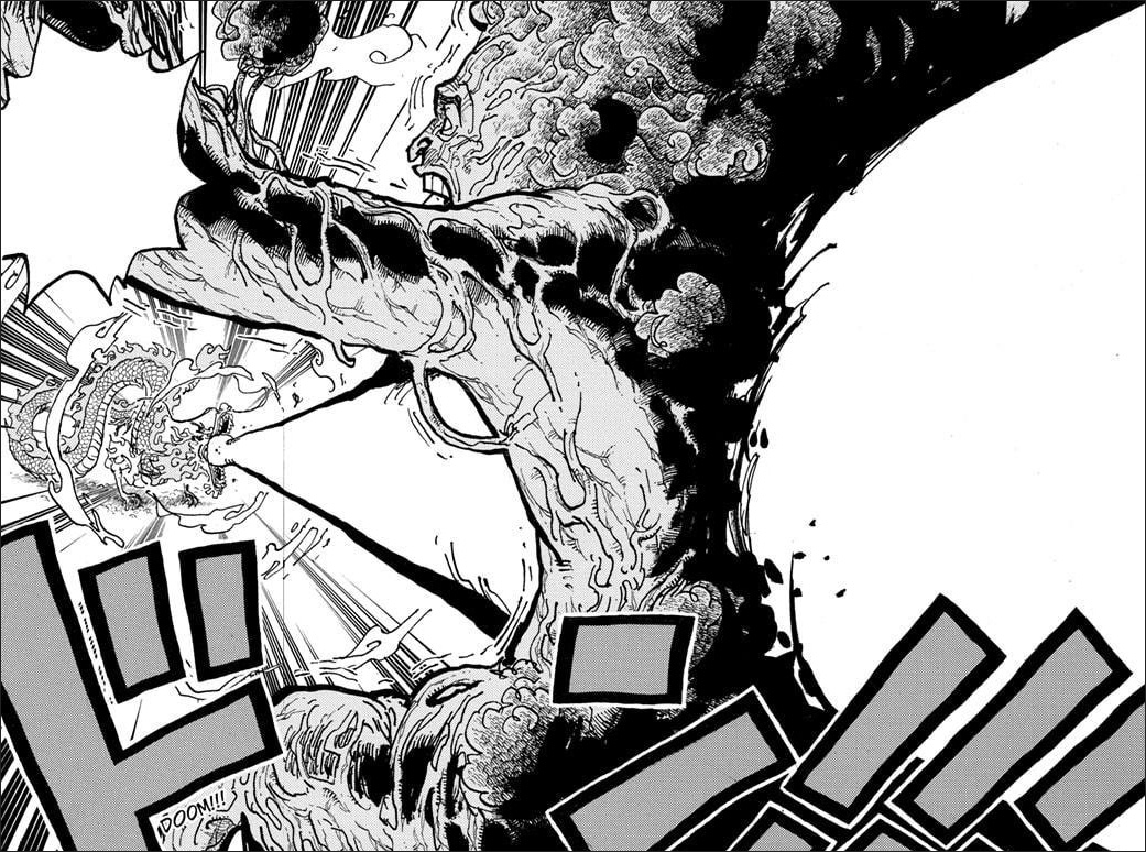 One Piece Chapter 1055 - Momonosuke's unleashes his Blast Breath on Ryokugyu