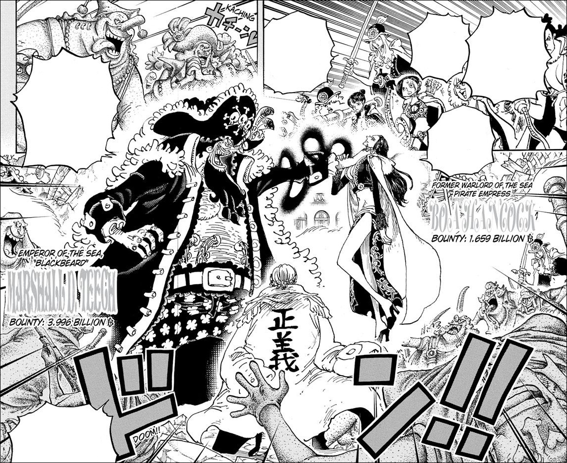 One Piece chapter 1059 - Blackbeard nullifies Hancock's powers